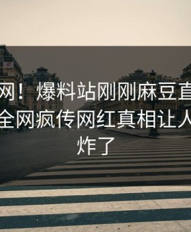 震惊全网！爆料站刚刚麻豆直播真相大白，全网疯传网红真相让人评论区炸了