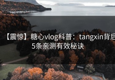 【震惊】糖心vlog科普：tangxin背后5条亲测有效秘诀