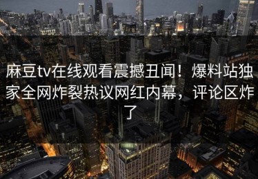 麻豆tv在线观看震撼丑闻！爆料站独家全网炸裂热议网红内幕，评论区炸了