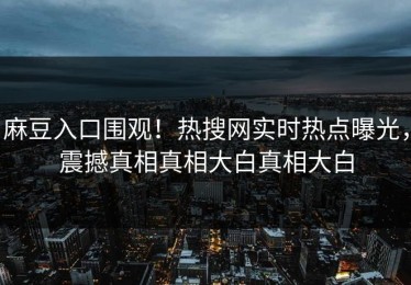 麻豆入口围观！热搜网实时热点曝光，震撼真相真相大白真相大白