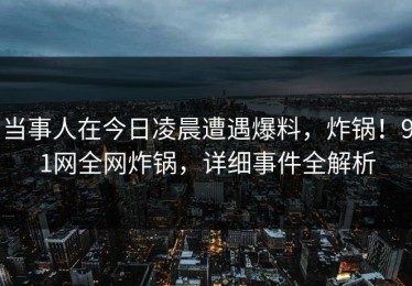 当事人在今日凌晨遭遇爆料，炸锅！91网全网炸锅，详细事件全解析