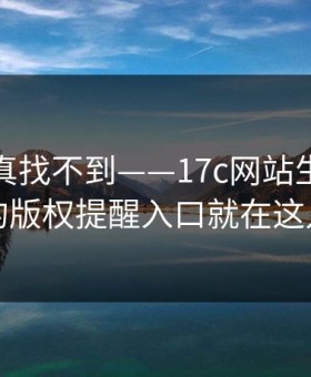 不写你真找不到——17c网站生活视频的版权提醒入口就在这儿