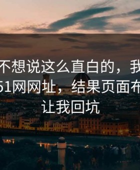 我本来不想说这么直白的，我本来准备放弃51网网址，结果页面布局这点让我回坑