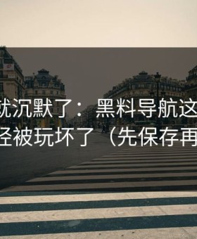 我当场就沉默了：黑料导航这三个字，已经被玩坏了（先保存再看）